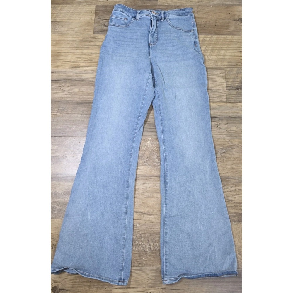 EXPRESS Jeans Women's Light Wash 6R Curvy High Rise Flare Stretch Denim